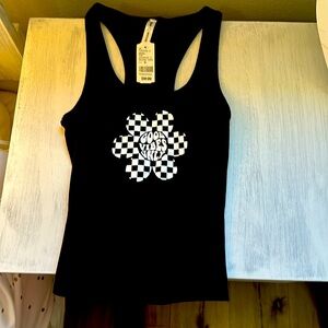 Brand new black tank top that says good vibes only.